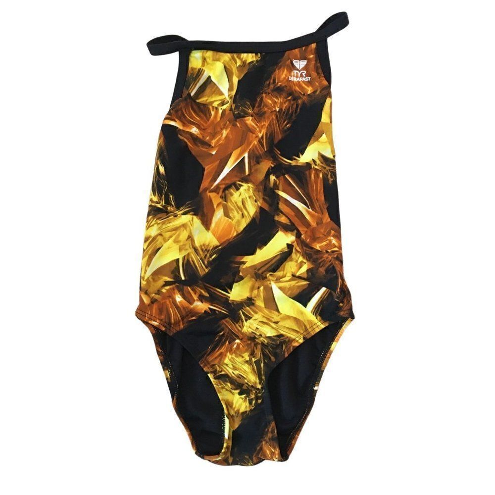 TYR Durafast young girls size 28 multi colored swim suit